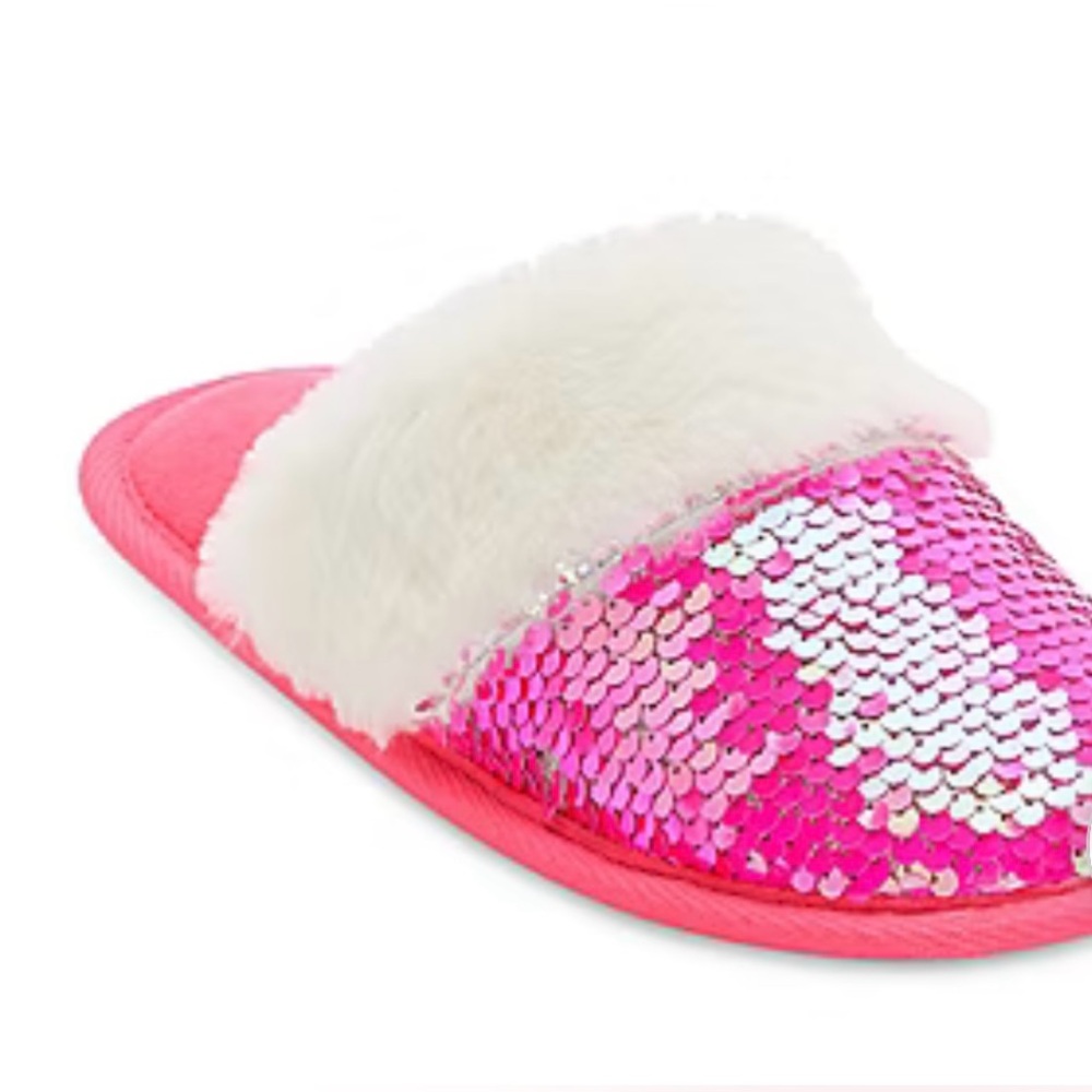 Thereabouts Girls Bright Pink Slippers Size M-L